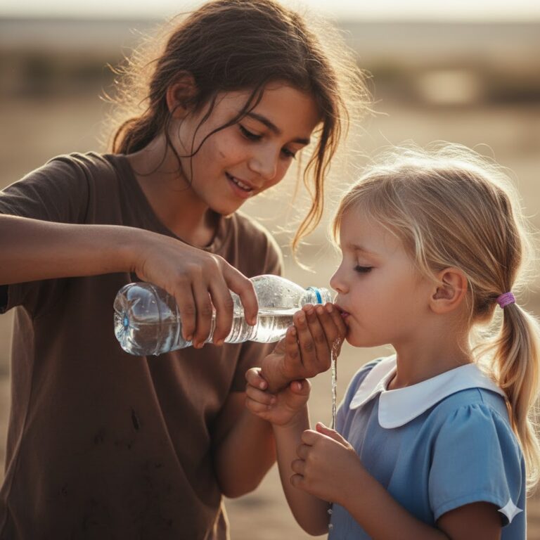 a hija del millonario nunca había hablado, pero cuando una niña pobre le dio agua, sucedió lo imposible.