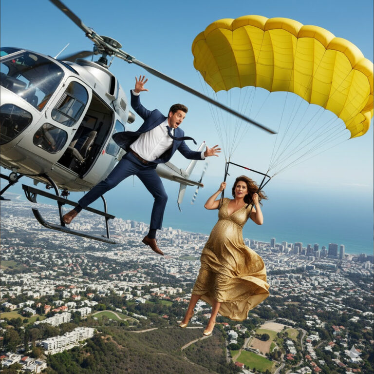 El esposo empuja a su esposa embarazada y multimillonaria desde un helicóptero para quedarse con la herencia,a pero inesperadamente ella ya estaba preparada…