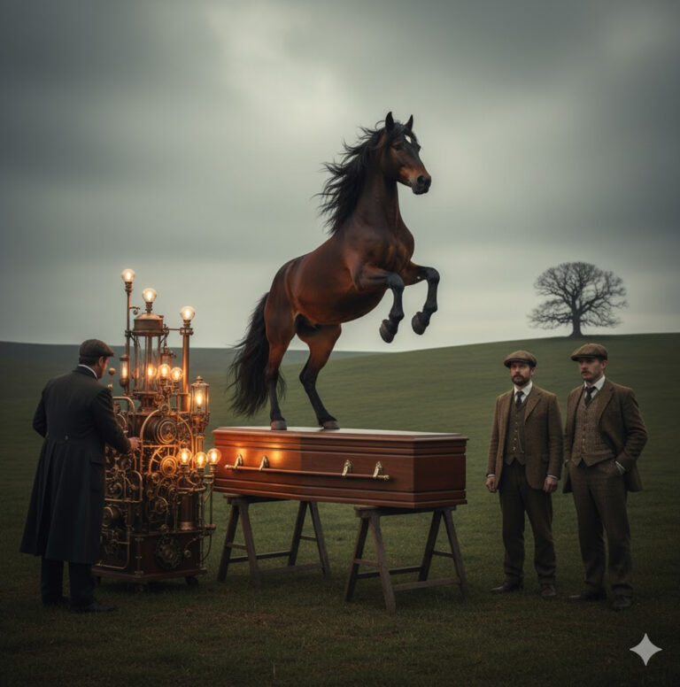 El día del funeral de mi esposo, su caballo rompió la tapa del ataúd. Todos pensaron que había enloquecido del dolor, pero lo que vimos dentro nos dejó en shock.