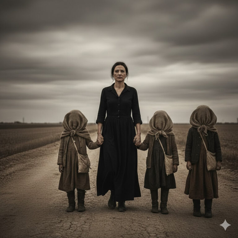 Una viuda solitaria compró 3 huérfanos con sacos en la cabeza y se los llevó cuando uno de ellos…