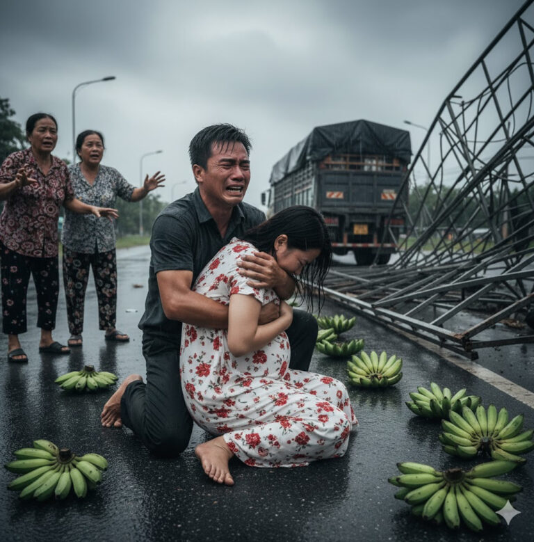 Mi esposo me dijo que vendiera estos plátanoss esta mañana y luego tomara la licencia de maternidad, falta solo un mes para que nazca nuestro hijo.
