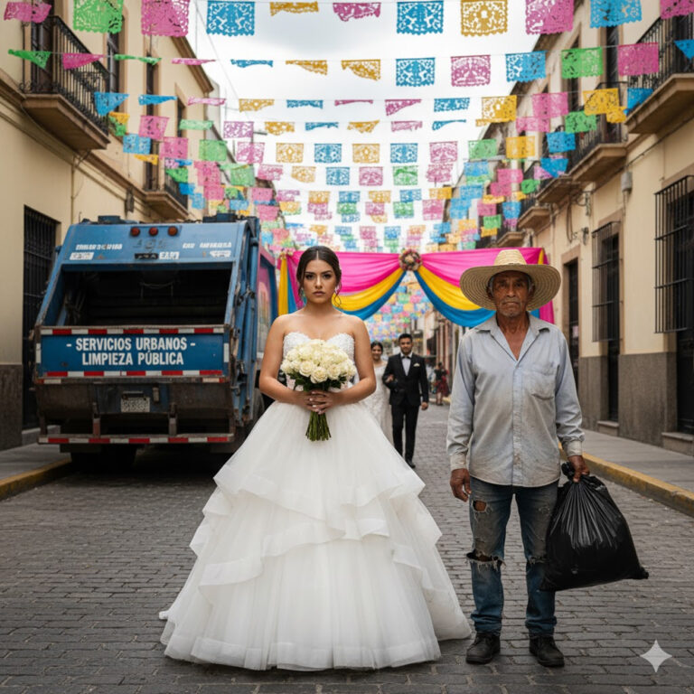 Toda la familia del novio se fue en medio de la boda al descubrir quee los padres de la novia “trabajaban recogiendo basura”. Justo en ese momento, llegó un camión de basura, del cual bajó el padre de la novia… y todos quedaron en silencio al ver lo que él traía en las manos.