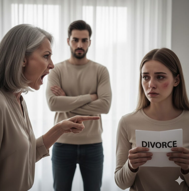 Cuando mi esposo me golpeó por no cocinar, aun teniendo 40 °C de fiebre, decidí firmar los papeles del divorcio. Mi suegra gritó que acabaría pidiendo en las calles, pero mi única respuesta la dejó completamente sorprendida…