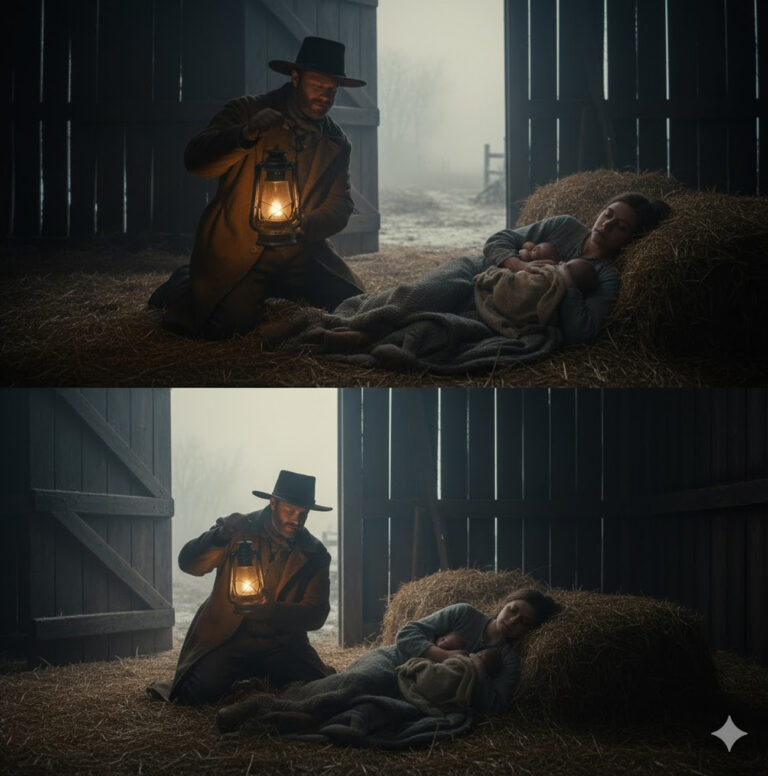 RANCHERO SOLITARIO OYÓ RUIDOS EN EL GRANERO. AL LLEGAR ENCONTRÓ A UNA JOVEN CON DOS RECIÉN NACIDOS Y