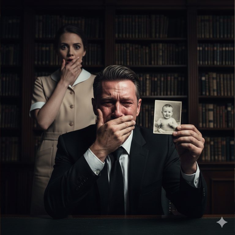 AL SER OBLIGADA A TRABAJAR DE NOCHE, EMPLEADA VE QUE SU JEFE LLORA MIRANDO UNA FOTO DONDE APARECE…