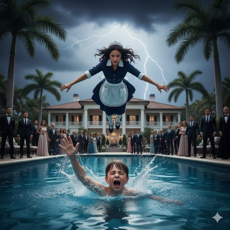 ¡EL HIJO DEL MILLONARIO SE AHOGABA… SOLO LA FAXINEIRA POBRE SE ATREVIÓ A SALVARLO!