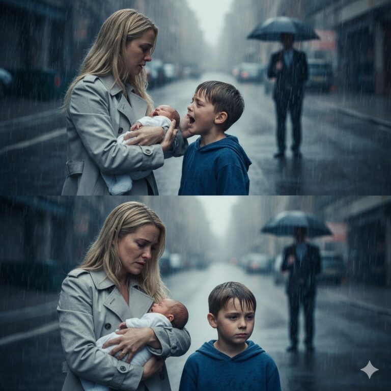 MADRE HUMILDE CONSUELA A UN NIÑO LLORANDO… SIN SABER QUE SU PAPÁ MILLONARIO LA ESTABA MIRANDO…