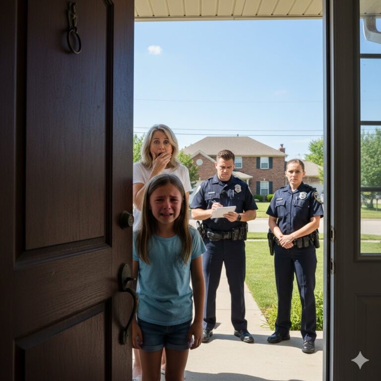 La llamada llegó justo después del atardecer. Abrí la puerta: dos oficiales. “Esto debe ser un error,” dije rápidamente. “Me temo que no,” respondió uno. “Su hija nos llamó.”
