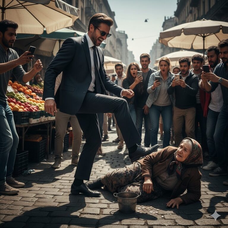 Un Millonario Recién Rico Pateó a una Pobre Mendiga en el Mercado, Sin Saber que Ella Era la Madre Perdida que Había Estado Buscando Durante Años…