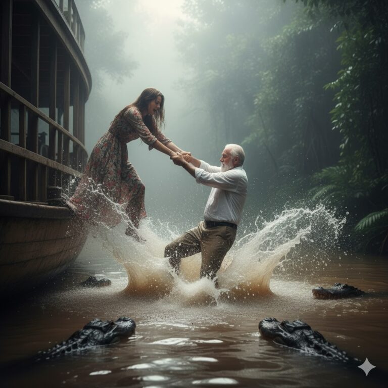 “Baja al río con los cocodrilos”, me susurró mi nuera al oído — y luego me empujó.