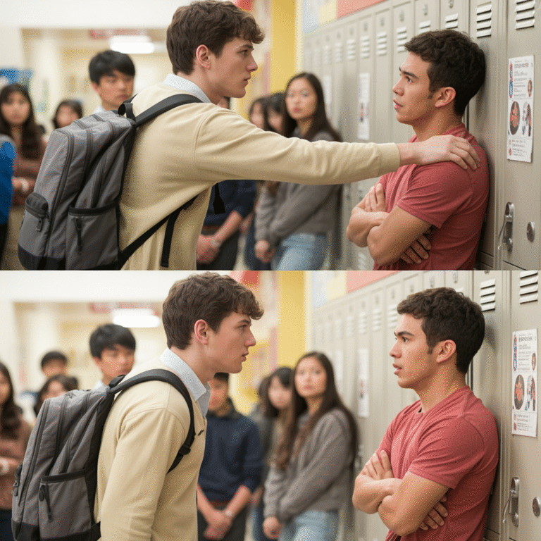 MATONES Empujan al ALUMNO NUEVO – Gran Error… ¡Él Era Un LUCHADOR BRUTAL!