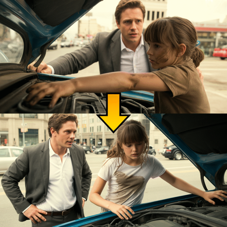 UNA NIÑA POBRE AYUDA A UN MILLONARIO A ARREGLAR SU AUTO… HASTA QUE VE EL ANILLO EN SU DEDO…