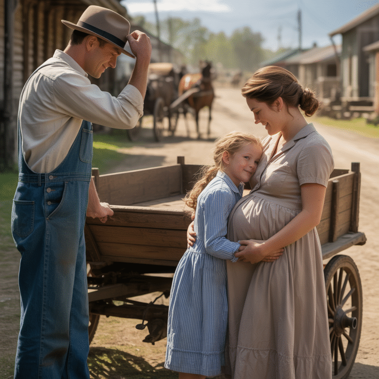 La multitud se rió cuando la joven viuda embarazada y su hija fueron puestas en subasta. Pero cuando un agricultor solitario se adelantó y dijo: “Me los llevo”, todos quedaron en silencio…
