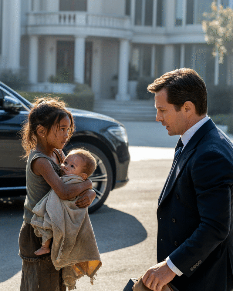 La niña abrazó a su hermano menor y rogó por leche; lo que hizo el empresario millonario cambió su vida para siempre.