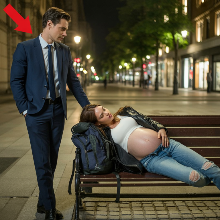 EXPULSADA DE CASA POR ESTAR EMBARAZADA, DUERME EN UNA PLAZA… UN MILLONARIO LA VE Y LO CAMBIA TODO.