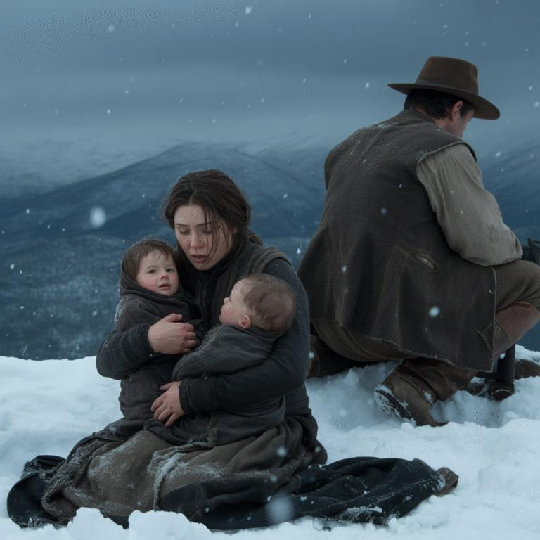 ¿Vienes conmigo?”, le dijo el hombre de la montaña a la joven, g.o.l.p.e.a..d.a. por su c.r.u.e.l esposo por dar a luz a tres niñas. Diciembre mordía Montana con dientes de hielo.