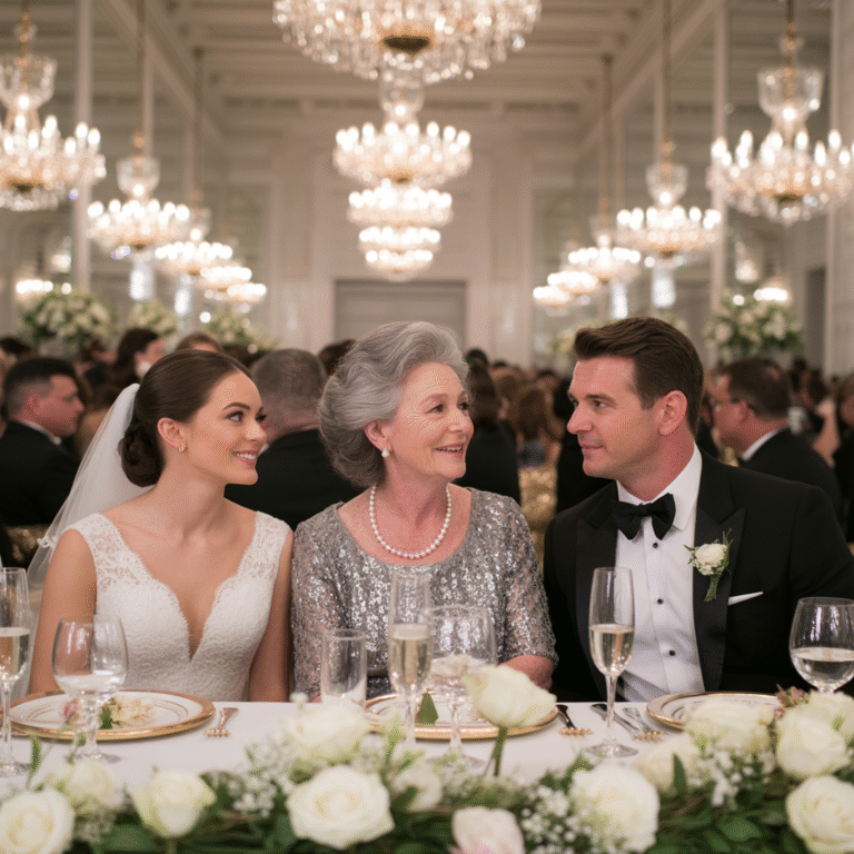 En la recepción de mi boda, mi suegra se acercó con una silla y se interpuso entre mi esposo y yo en la mesa principal.