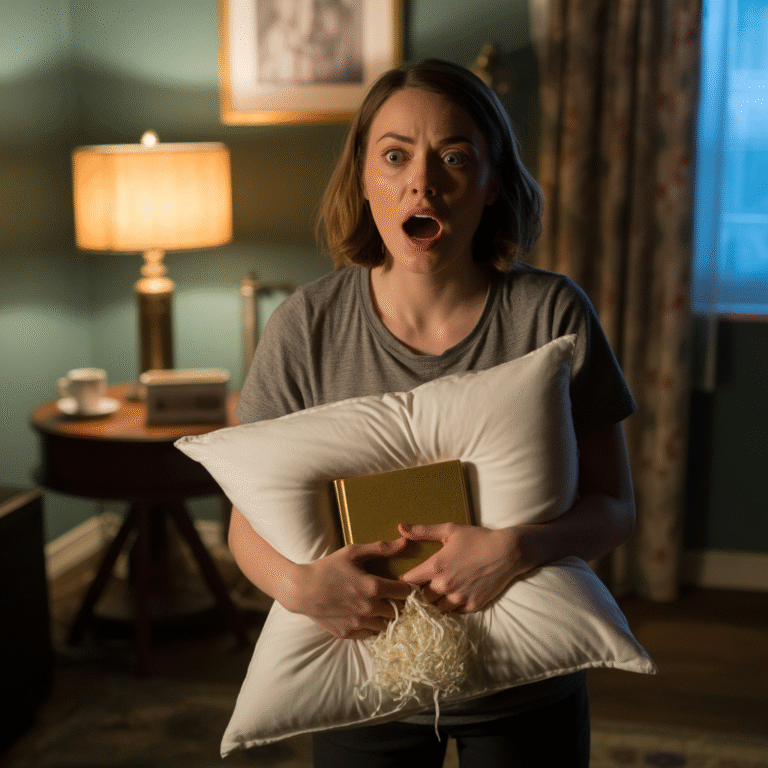 Divorciada, mi esposo me lanzó una vieja almohada con una mueca de desprecio. Cuando la abrí para lavarla, me quedé helada con lo que encontré dentro…