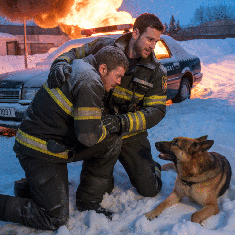 Un veterano y su perro pastor alemán encontraron a un oficial moribundo en un accidente. Lo que