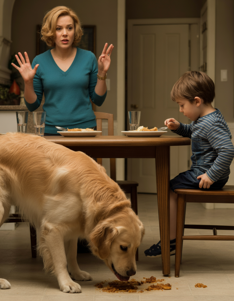 Nuestro perro de repente saltó sobre la mesa y empujó el plato de mi hijo, y lo que había en el plato lo cambió todo