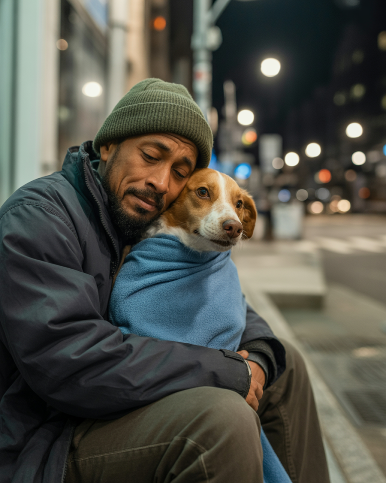 Un hombre sin hogar ha conmovido corazones en todo el mundo, no por pedir algo, sino por la forma en que acuna a su perro para dormir cada noche.