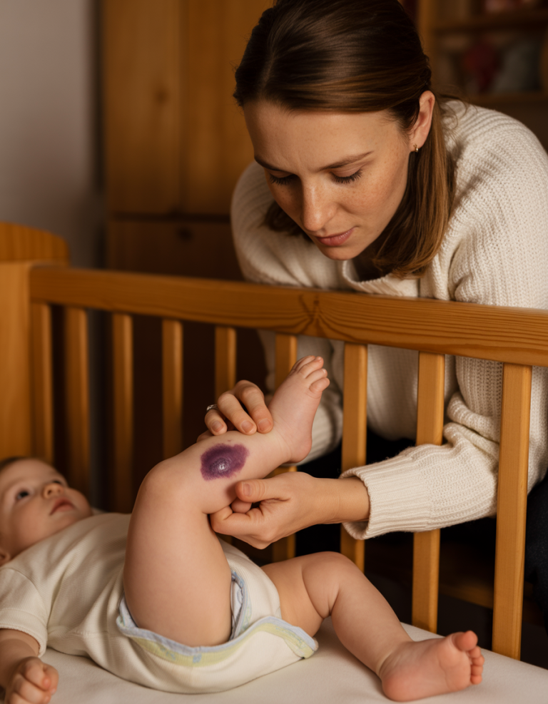 Cada vez que cambiaba el pañal del bebé, la niñera notaba unos moretones inusuales.