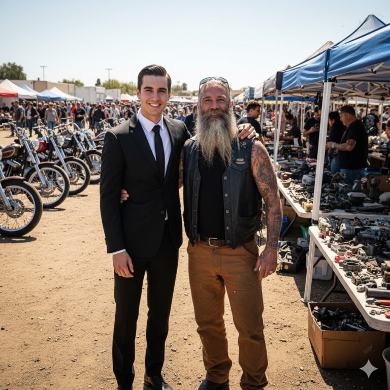 El motociclista que me crió no era mi padre; era un viejo mecánico mugriento que me encontró durmiendo en su contenedor de basura, detrás de su taller, cuando tenía catorce años.
