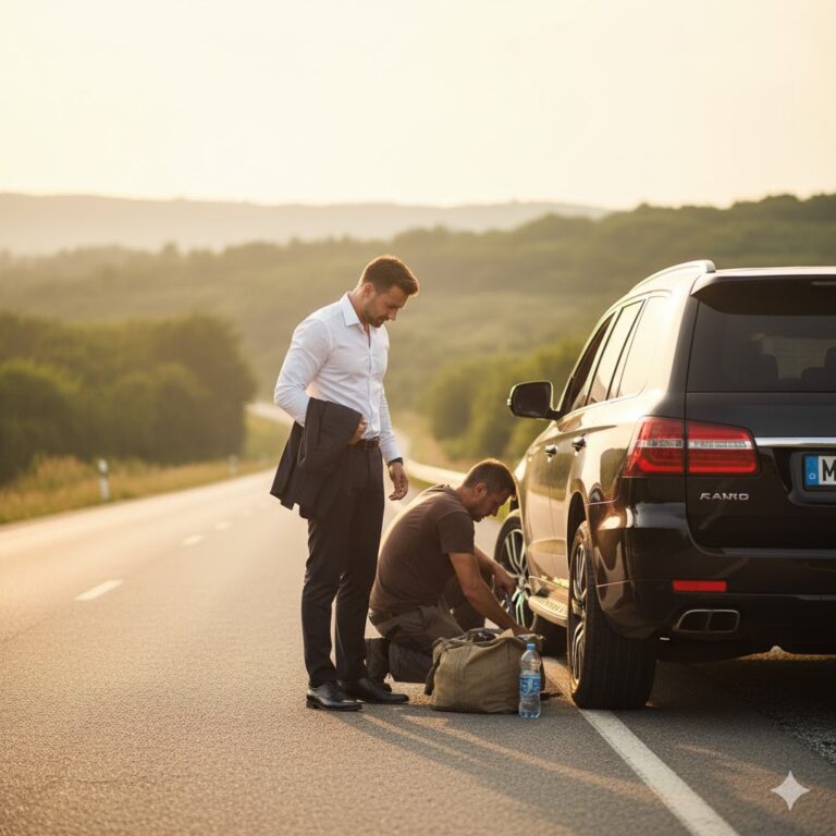 UN MENDIGO AYUDÓ A UN HOMBRE RICO A CAMBIAR UNA LLANTA PINCHADA — NUNCA IMAGINÓ QUE ESE PEQUEÑO ACTO DE BONDAD CAMBIARÍA SU VIDA PARA SIEMPRE
