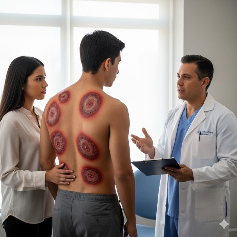 Cuando descubrí 30 extrañas marcas rojas en la espalda de mi esposo, lo llevé a urgencias — pero lo que dijo el doctor me heló el corazón