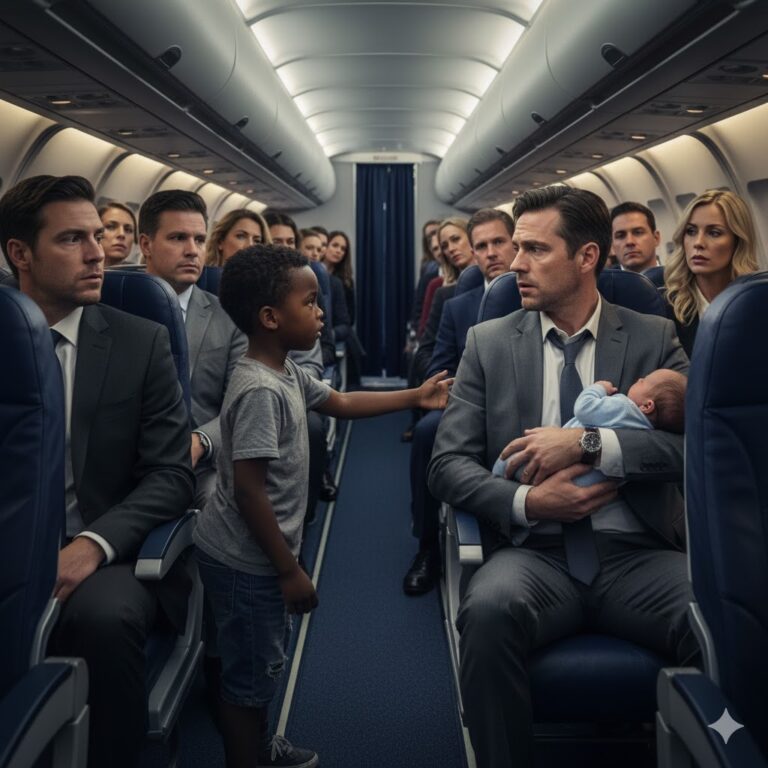 El bebé de un multimillonario no paraba de llorar en el avión — hasta que un pobre adolescente negro hizo lo impensable…