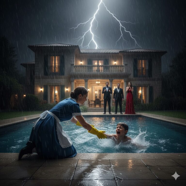 ¡EL HIJO DEL MILLONARIO SE AHOGABA… SOLO LA FAXINEIRA POBRE SE ATREVIÓ A SALVARLO!