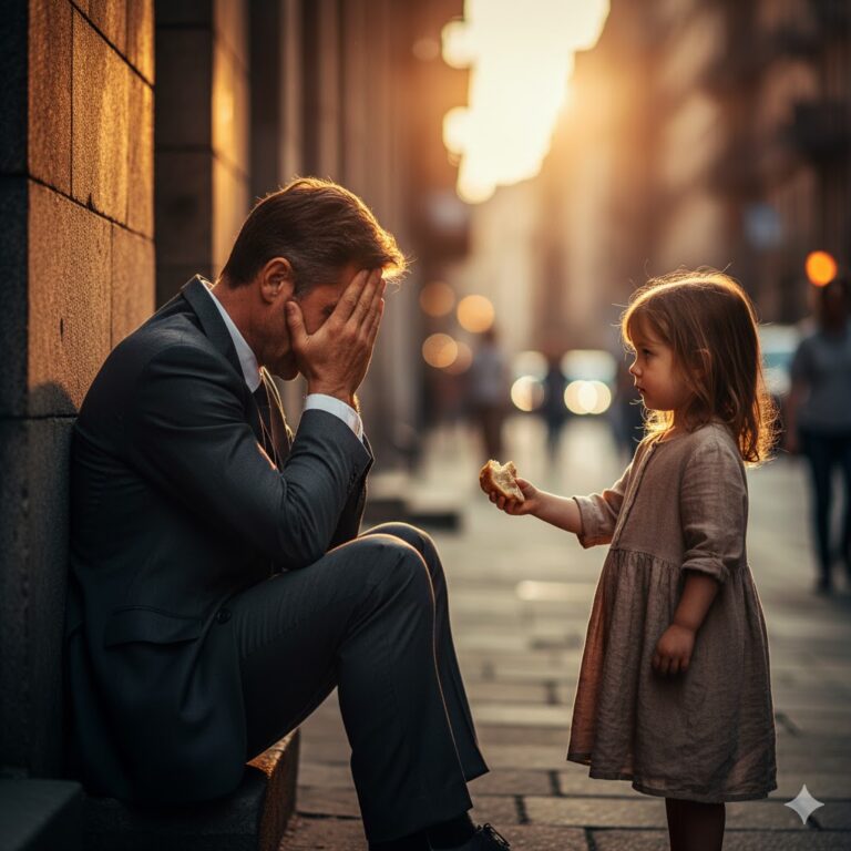 Un millonario lloraba solo en la acera. La niña que se le acercó tenía la respuesta que necesitaba