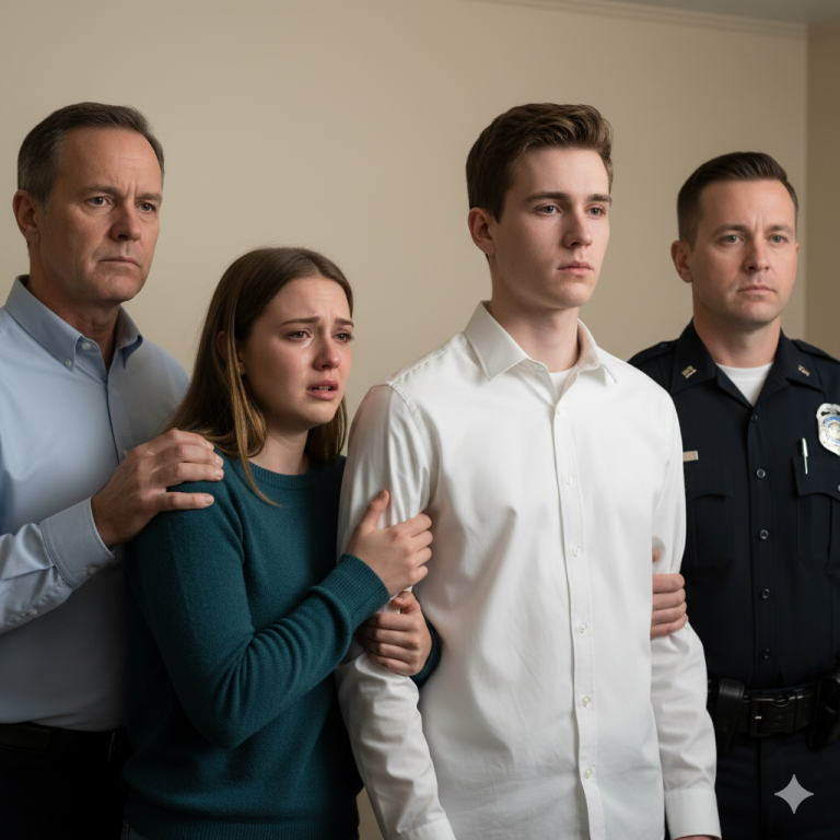 Mi hija, de 22 años, trajo a su novio a cenar a casa. Yo lo recibí con alegría… hasta que él empezó a dejar caer el tenedor una y otra vez. Eché un vistazo bajo la mesa y descubrí algo que me heló la sangre; llamé discretamente al 911 desde la cocina, sin imaginar que todo sería aún más terrible de lo que pensaba…