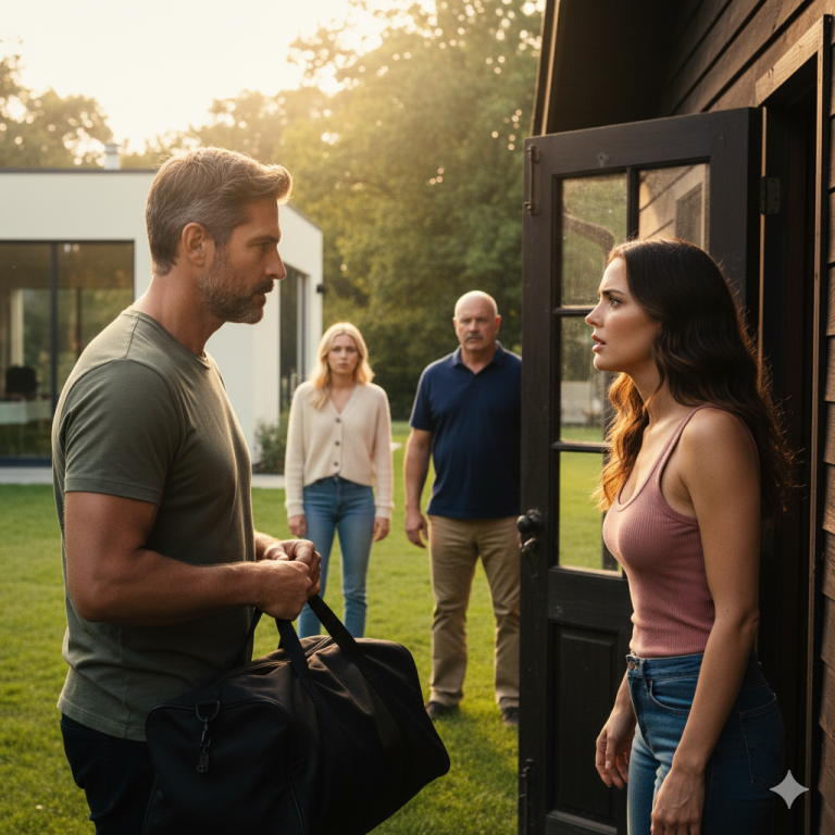 Cuando fui a visitar a mi hija casada, me quedé atónito al descubrir que la tenían encerrada en una caseta del jardín bajo un calor de 40 °C. ¿La razón? “No se permite la entrada a extraños”. La saqué de allí de inmediato, y jamás imaginé que justo después se revelaría un secreto espeluznante que dejó a toda la familia política paralizada…