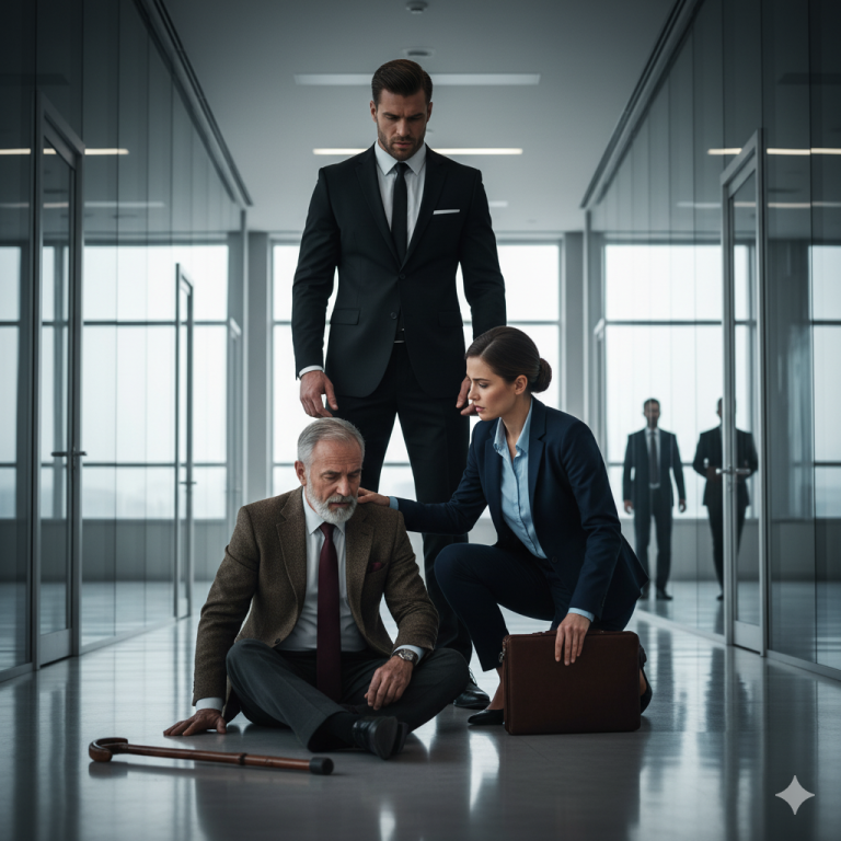 ¡La iban a despedir por ayudar a un anciano caído! ¡Entonces entró el CEO y lo llamó “papá”!…