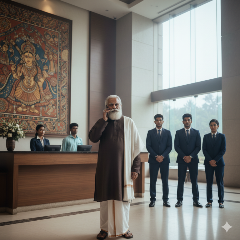 Un campesino entra en un lujoso hotel, despreciado – hasta que saca su teléfono y todos se arrepienten…