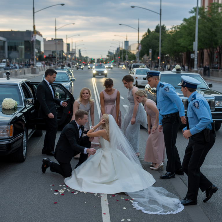 LA POLICÍA INTERVIENE EN PLENO DESFILE NUPCIAL – El novio es arrestado y la novia se desploma al conocer la impactante verdad.