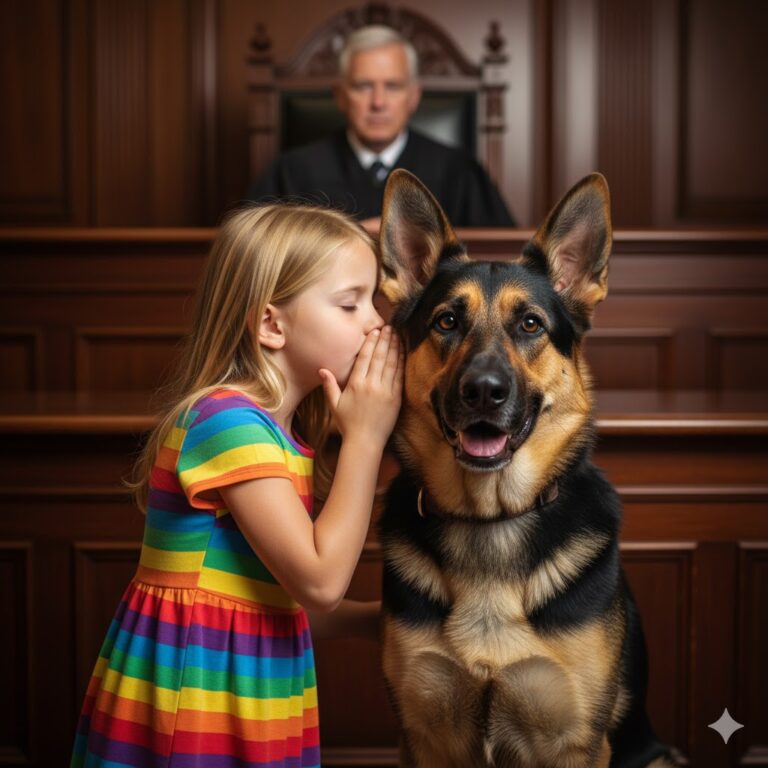 NIÑA DE 3 AÑOS LE SUSURRA ALGO A UN PERRO POLICÍA EN EL TRIBUNAL — ¡SEGUNDOS DESPUÉS…