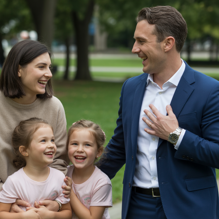 Un millonario ve el comienzo de su amor de la infancia con dos gemelas de tres años, ¡y la reconoce!