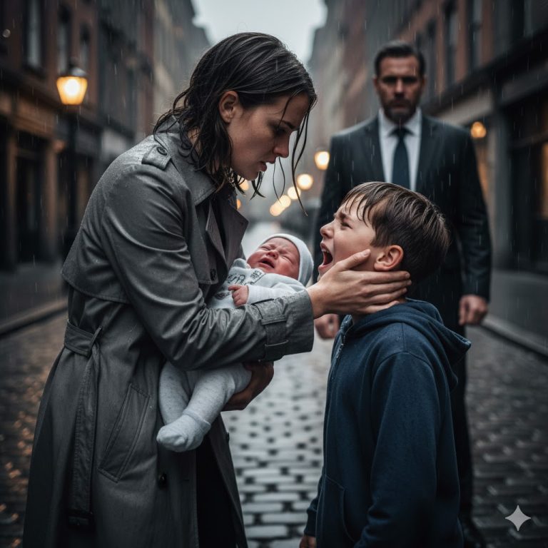 Madre humilde ayuda a pequeño que llora mientras carga a su hijo, sin saber que su papá millonario estaba mirando. “Y no llores, mi amor, ya pasó”, susurró Esperanza mientras acariciaba el rostro mojado del niño desconocido. “¿Cómo te llamas, ma?” Mateo sollyosó el chico de 12 años temblando bajo la