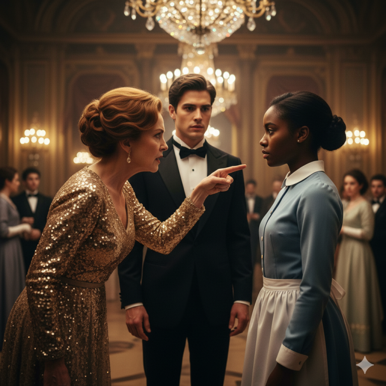 “SI BAILAS ESTE VALS, TE CASAS CON MI HIJO…” El millonario se burló, pero la criada negra era campeona de baile.