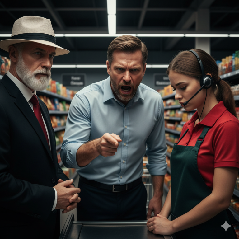 Millonario disfrazado visita su tienda y descubre al gerente humillando a la cajera