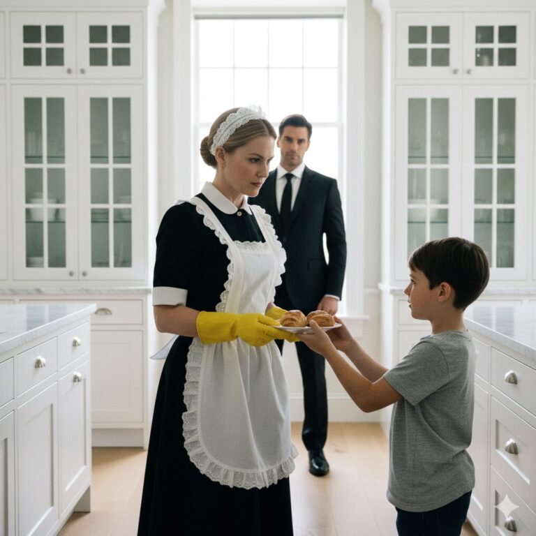 EL HIJO DEL MILLONARIO LLORABA DE HAMBRE Y SOLO LA EMPLEADA POBRE LE DIO DE COMER