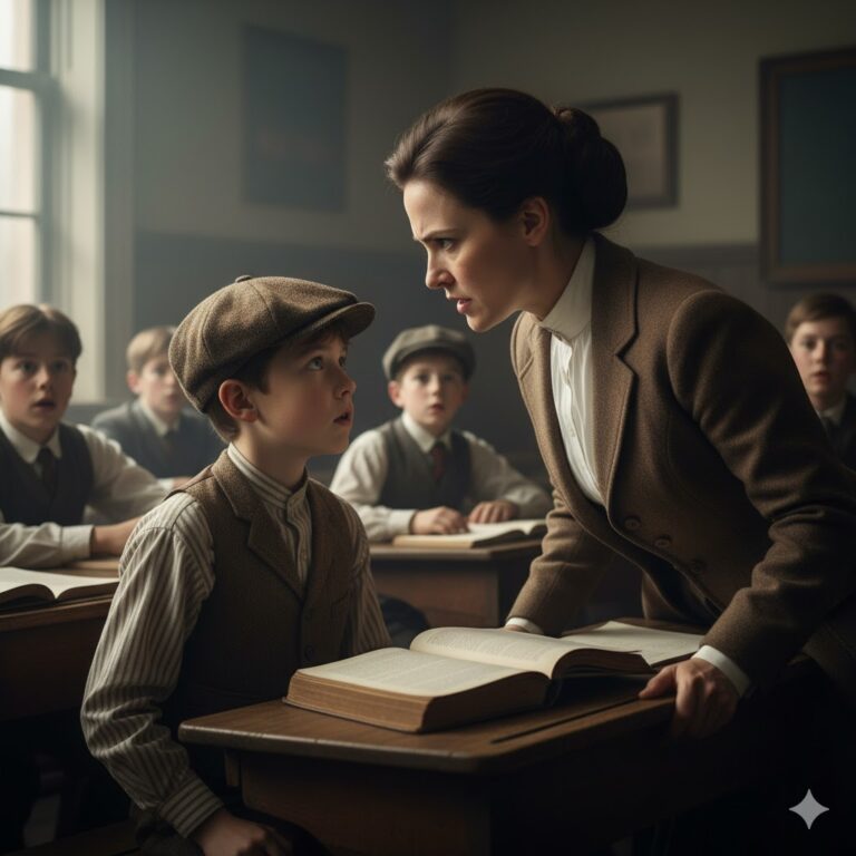 «La maestra humilló al niño pobre frente a toda la clase — hasta que él escribió en el pizarrón algo que dejó a toda la escuela en silencio.»