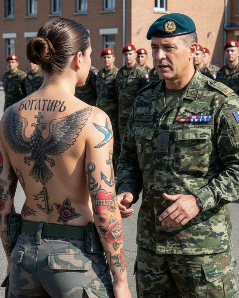 Fue tentado en el campamento, luego el comandante se congeló al ver el tatuaje en su espalda …