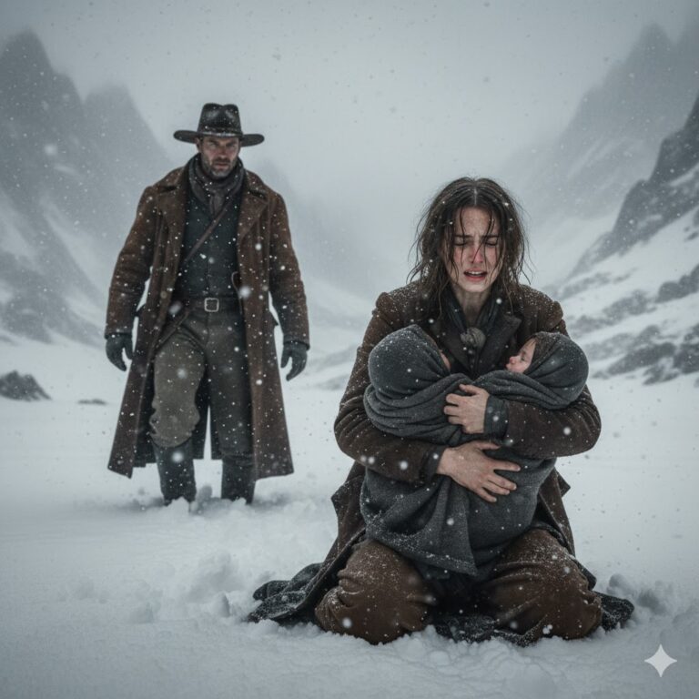 ¿Vienes conmigo?”, le dijo el hombre de la montaña a la joven, g.o.l.p.e.a..d.a. por su c.r.u.e.l esposo por dar a luz a tres niñas. Diciembre mordía Montana con dientes de hielo.