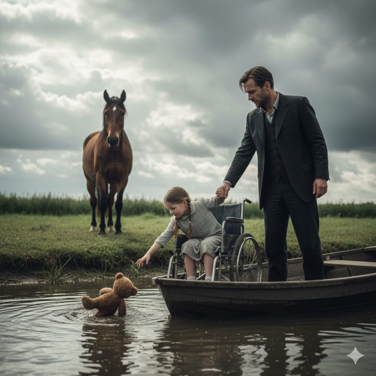 En el césped, el caballo de repente se encogió y se puso de pie sobre sus patas traseras.