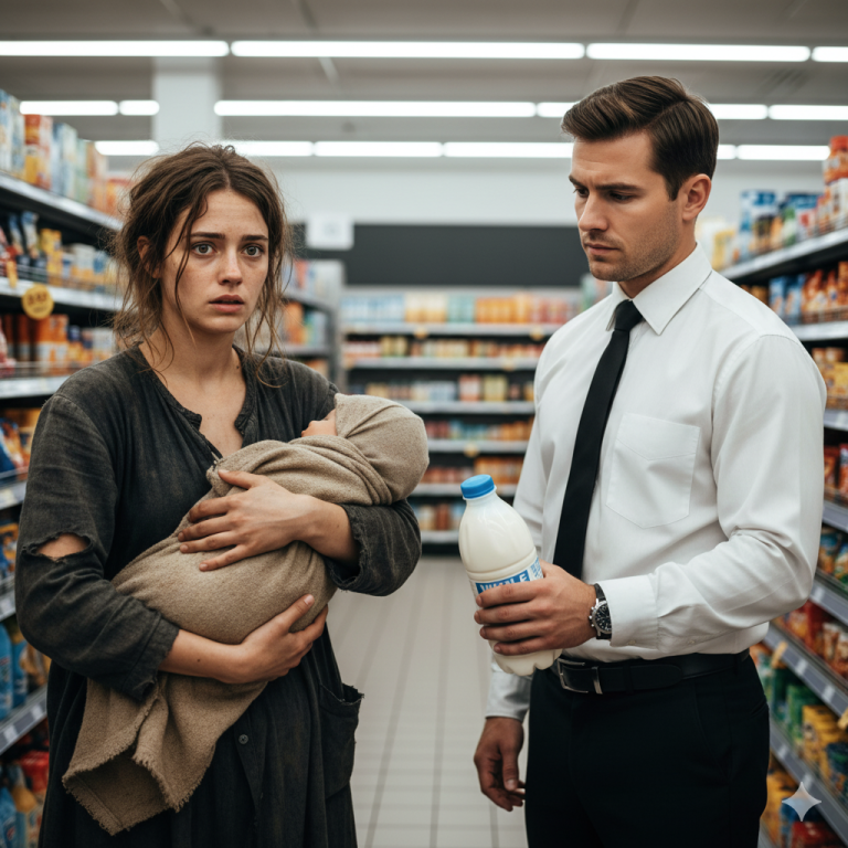 “La niña que pidió leche para su hermanito en la desesperación… sin saber que estaba a punto de tocar el corazón del hombre más poderoso de la ciudad.”