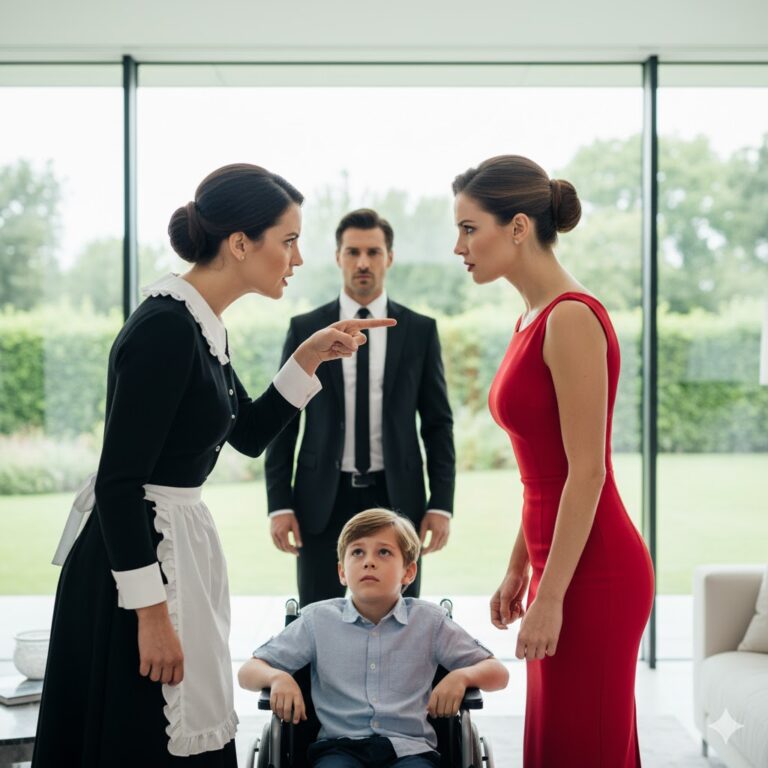 “La madrastra la hizo limpiar el suelo, hasta que el millonario dijo una frase que lo cambió todo.”