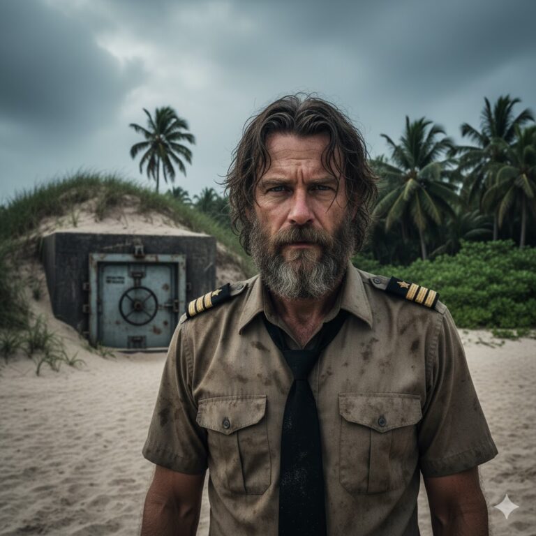 Un piloto quedó varado 7 años en una isla desierta — hasta que una tormenta descubrió un búnker oculto….